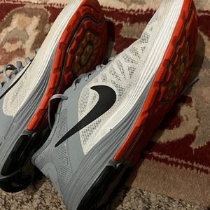 Nike Womens Sz 9 Veutral Ride Running Shoes in Gray/Blue & Orange w Black Swoosh